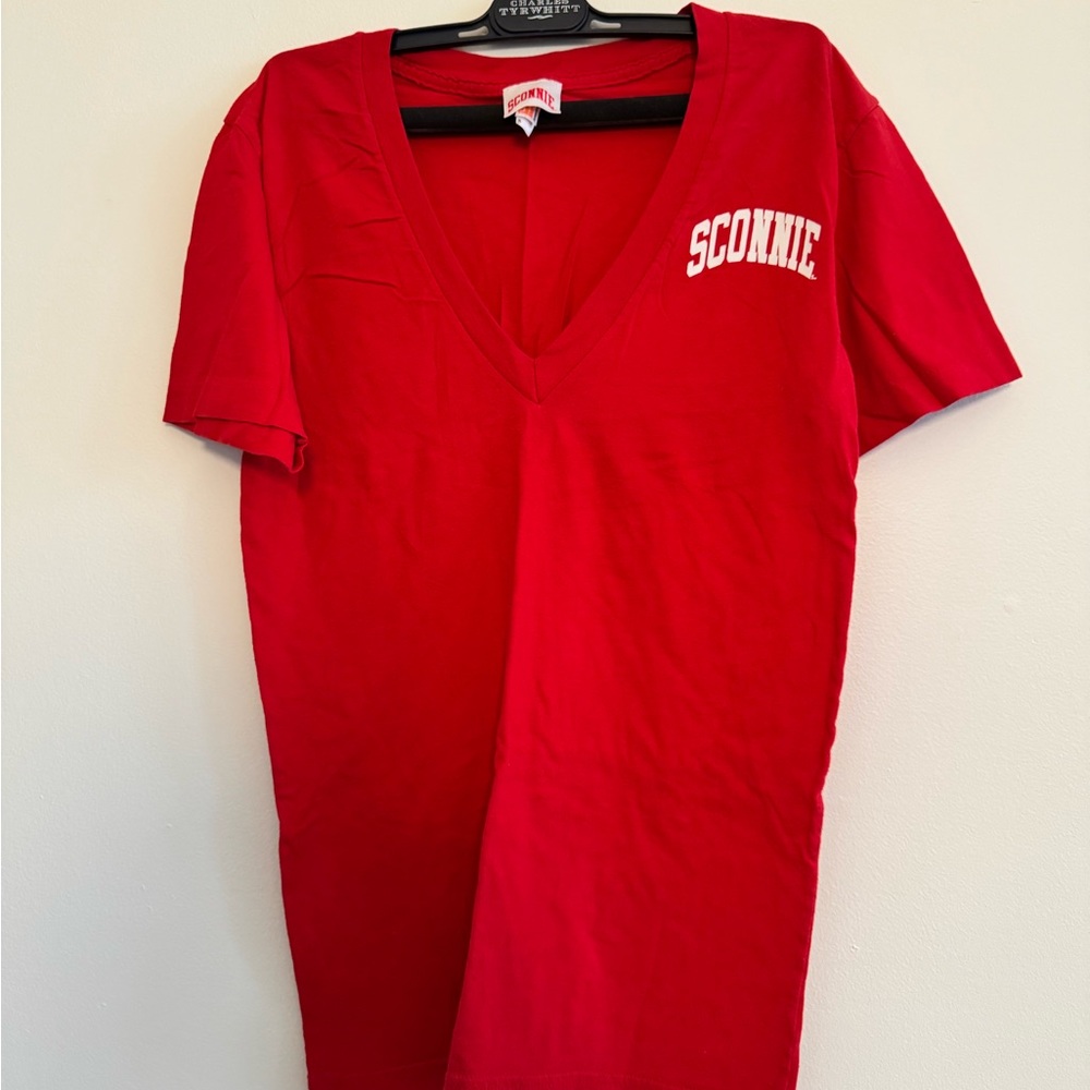 Original Red Sconnie/American Apparel V-Neck T-Shirt